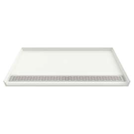 64 x 34 ADA Solid Surface Shower Base in Soft White