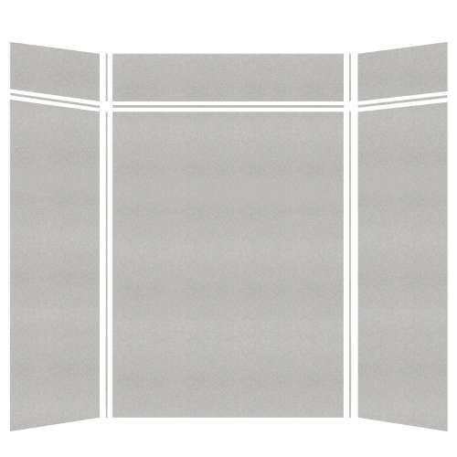 Monterey 60-in x 36-in x 84/12-in Glue to Wall 3-Piece Transition Shower Wall Kit, Grey Stone/Velvet