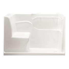 Acrylic Seated Safety Shower With Right-Hand Drain
