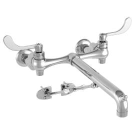 Bottom Brace Wall-Mount Service Sink Faucet With 12-Inch Spout and Offset Shanks, 8345115.002