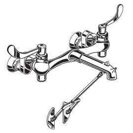 Bottom Brace Wall-Mount Service Sink Faucet With 8-Inch Spout and Offset Shanks, 8355101.002