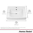 Decorum(R) 21 x 20-1/4-Inch (533 x 514 mm) Wall-Hung EverClean(R) Sink With Center Hole Only, 9134001EC.020