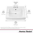 Decorum(R) 21 x 20-1/4-Inch (533 x 514 mm) Wall-Hung EverClean(R) Sink With 4-Inch Centerset, 9134004EC.020