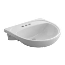 Mezzo Semi-Countertop Sink Less Overflow with 4-Inch Centerset, 9960904.020