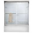 Euro 60 x 57-Inch Height Semi-Frameless Sliding Tub Door with Clear Glass, AM00350400.006