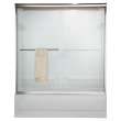 Euro 60 x 57-Inch Height Semi-Frameless Sliding Tub Door with Clear Glass, AM00350400.006