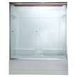 Euro 60 x 57-Inch Height Semi-Frameless Sliding Tub Door with Clear Glass, AM00350400.213