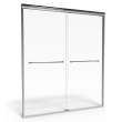 Euro 60 x 70-Inch Height Semi-Frameless Sliding Shower Door with Clear Glass, AM00390400.213