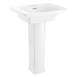 0445400.020 Edgemere 4-in Centerset Pedestal Sink Top and Leg Combination, White