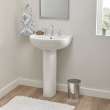 0467208.020 Reliant 22-in Pedestal Sink Top Only, 8-in Widespread Holes, White 