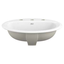 0475220.020 Reliant Oval Drop In Bathroom Sink, 8-in Widespread Holes, White 