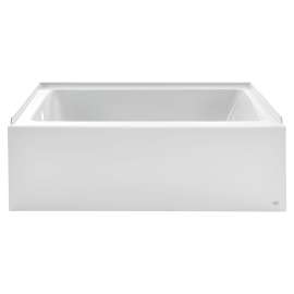 2946202.020 Studio 60 x 32-in Integral Apron Bathtub with Left Hand Outlet, White 