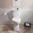 760AA101.020 Cadet 1.28 gpf and 4.8 Lpf Ovation Two Piece Chair Height Elongated Toilet with Seat, White 