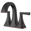 7612207.278 Crawford 4-inCenterset 2 Handle Bathroom Faucet 1.2 gpm and 4.5 L/min with Lever Handles, Legacy Bronze 