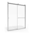 AM00810400.213 Universal 76-in Height Semi Frameless Top Roller Sliding Shower Door, Silver Shine 