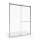 AM00810400.213 Universal 76-in Height Semi Frameless Top Roller Sliding Shower Door, Silver Shine 