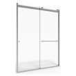 AM00810400.213 Universal 76-in Height Semi Frameless Top Roller Sliding Shower Door, Silver Shine 