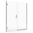 AM00814400.213 Universal 72-in Height Frameless Shower Door with Panel, Silver Shine 