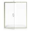 AM00816400.213 Universal 76-in Height Semi Frameless Swing Door with Panel, Silver Shine 
