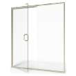 AM00816400.213 Universal 76-in Height Semi Frameless Swing Door with Panel, Silver Shine 