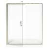 AM00817400.006 Universal 76-in Height Semi Frameless Swing Door with Panel, Brushed Nickel 