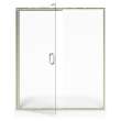 AM00817400.006 Universal 76-in Height Semi Frameless Swing Door with Panel, Brushed Nickel 