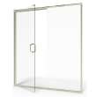 AM00817400.213 Universal 76-in Height Semi Frameless Swing Door with Panel, Silver Shine 