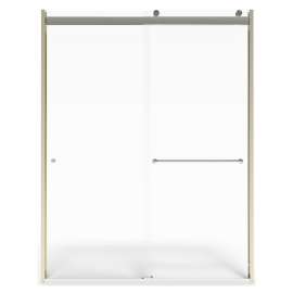 AM00821400.213 Universal 70-in Height Semi Frameless Top Roller Sliding Shower Door, Silver Shine 