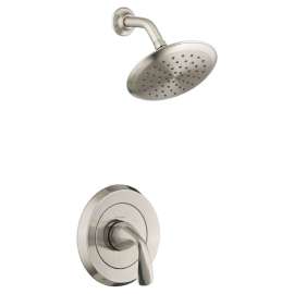 TU186507.295 Fluent 1.8 gpm/6.8 L/min Shower Trim Kit with Water-Saving Showerhead, Double Ceramic Pressure Balance Cartridge with Lever Handle, Brushed Nickel 