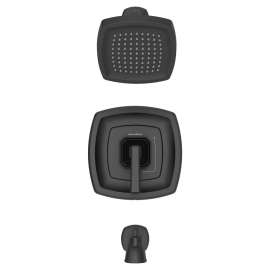 TU612502.243 Crawford 2.5 gpm/9.5 L/min Tub and Shower Trim Kit with Showerhead, Double Ceramic Pressure Balance Cartridge with Lever Handle, Matte Black 