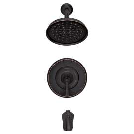 TU617502.278 Glenmere 2.5 gpm/6.8 L/min Tub and Shower Trim Kit with Showerhead, Double Ceramic Pressure Balance Cartridge, Legacy Bronze 