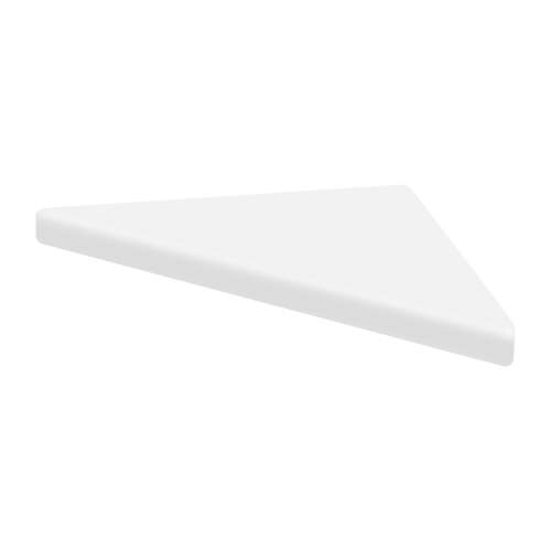 9-in x 9-in Solid Surface Corner Shelf with Stainless Steel Bracket, in White