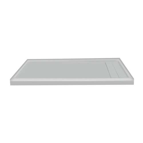 60-in x 30-in Ultra Low Threshold Right Hand Concealed Drain Shower Base, Grey