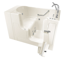 Gelcoat Premium Series 30 in. x 52 in. Outward Opening Door Walk-In Bathtub with Air Spa and Whirlpool system, SS9OD5230RD-BC-PC