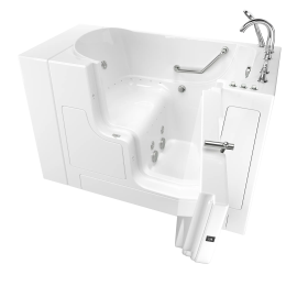 Gelcoat Premium Series 30 in. x 52 in. Outward Opening Door Walk-In Bathtub with Air Spa and Whirlpool system, SS9OD5230RD-WH-PC