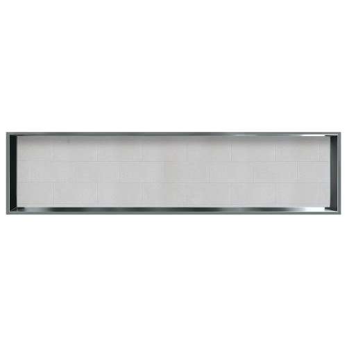 58.5-in. Recessed Horizontal Storage Pod Rear Lined in Tiled Grey Stone