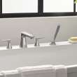 Aspirations 4-Hole 2-Handle Deck Mount Roman Tub Faucet With Lever Handles and Personal Shower, T061901.002