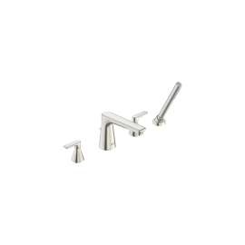 Aspirations 4-Hole 2-Handle Deck Mount Roman Tub Faucet With Lever Handles and Personal Shower, T061901.295