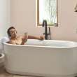 Contemporary Round Freestanding Bathtub Filler With Lever Handle Faucet for Flash(R) Rough-In Valve, T064951.243