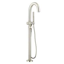 Contemporary Round Freestanding Bathtub Filler With Lever Handle Faucet for Flash(R) Rough-In Valve, T064951.295