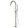 Contemporary Round Freestanding Bathtub Filler With Lever Handle Faucet for Flash(R) Rough-In Valve, T064951.295