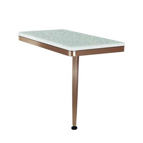 24in x 12in Right-Hand Shower Seat with PVD Coated Champagne Bronze Frame and Leg, in Grey Stone