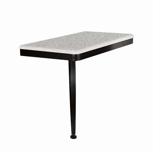 24in x 12in Left-Hand Shower Seat with PVD Coated Matte Black Frame and Leg, in Grey Stone