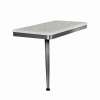 24in x 12in Left-Hand Shower Seat with Brushed Stainless Frame and Leg, in Grey