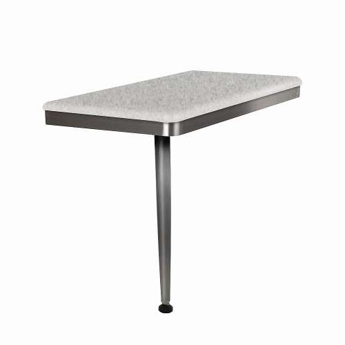 24in x 12in Left-Hand Shower Seat with Brushed Stainless Frame and Leg, in Grey Stone