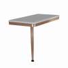 24in x 12in Left-Hand Shower Seat with PVD Coated Champagne Bronze Frame and Leg, in Grey