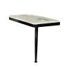 24in x 12in Right-Hand Shower Seat with PVD Coated Matte Black Frame and Leg, Creme