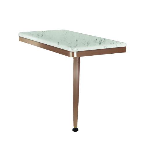 24in x 12in Right-Hand Shower Seat with PVD Coated Champagne Bronze Frame and Leg, in Carrara