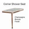 24in x 12in Left-Hand Shower Seat with PVD Coated Champagne Bronze Frame and Leg, in Carrara