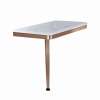 24in x 12in Left-Hand Shower Seat with PVD Coated Champagne Bronze Frame and Leg, in Palladium White